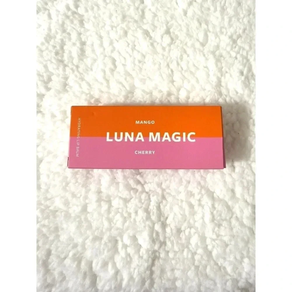 LUNA MAGIC Hydrating Lip Balm Duo Mango Cherry Vitamin E Jojoba Oil NIB New 2pcs